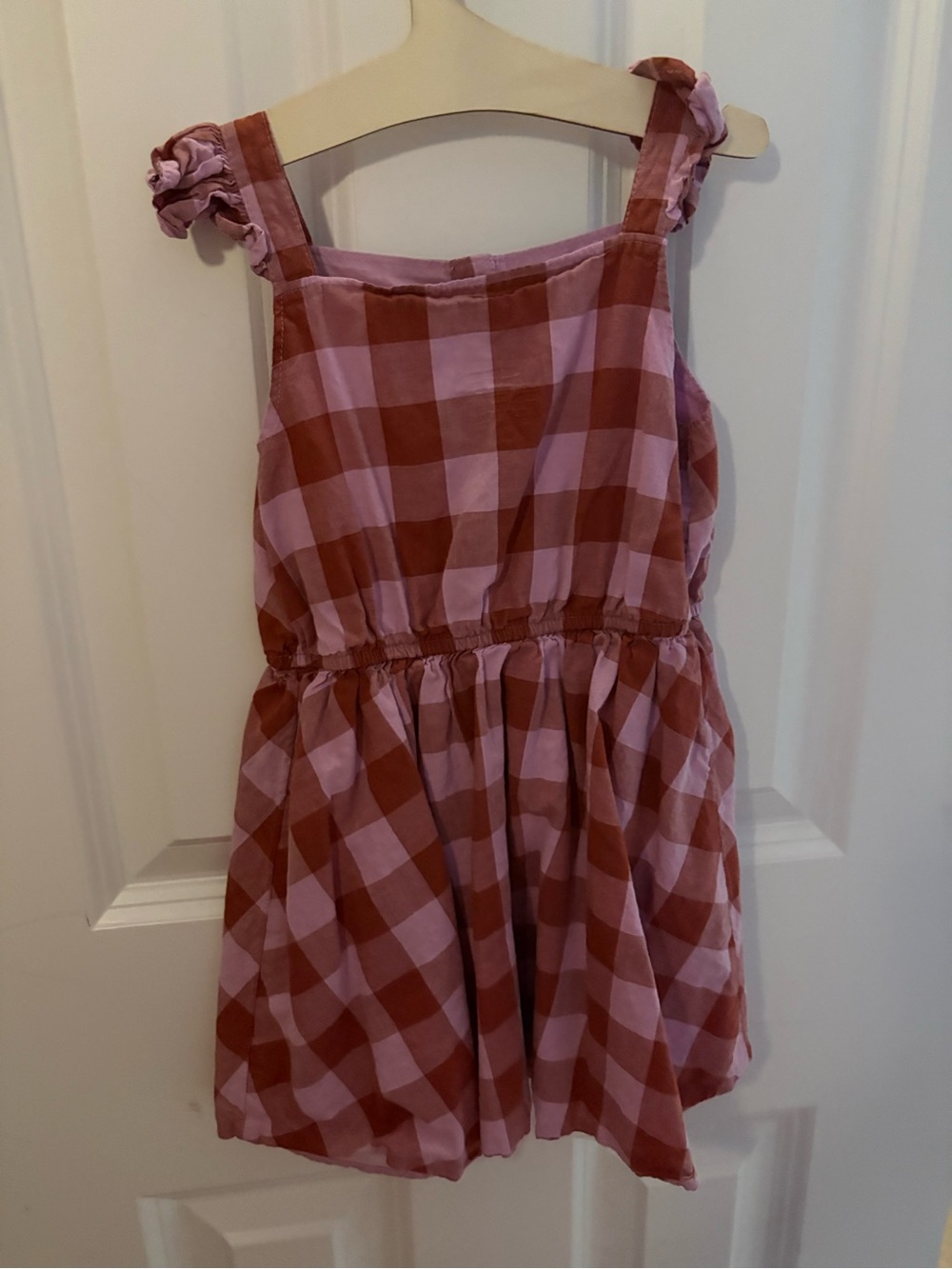 Toddler Girls Pink & Rust Gingham Sundress